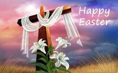 Happy Easter Cross With White Cloth Greeting Card1
